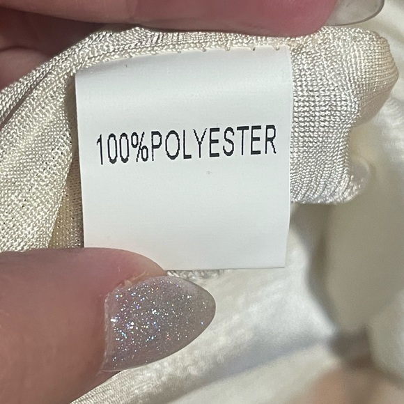 Ivory Pleated Maxi Skirt Flowing Chiffon Elastic Waist Minimalist - Picture 3 of 5